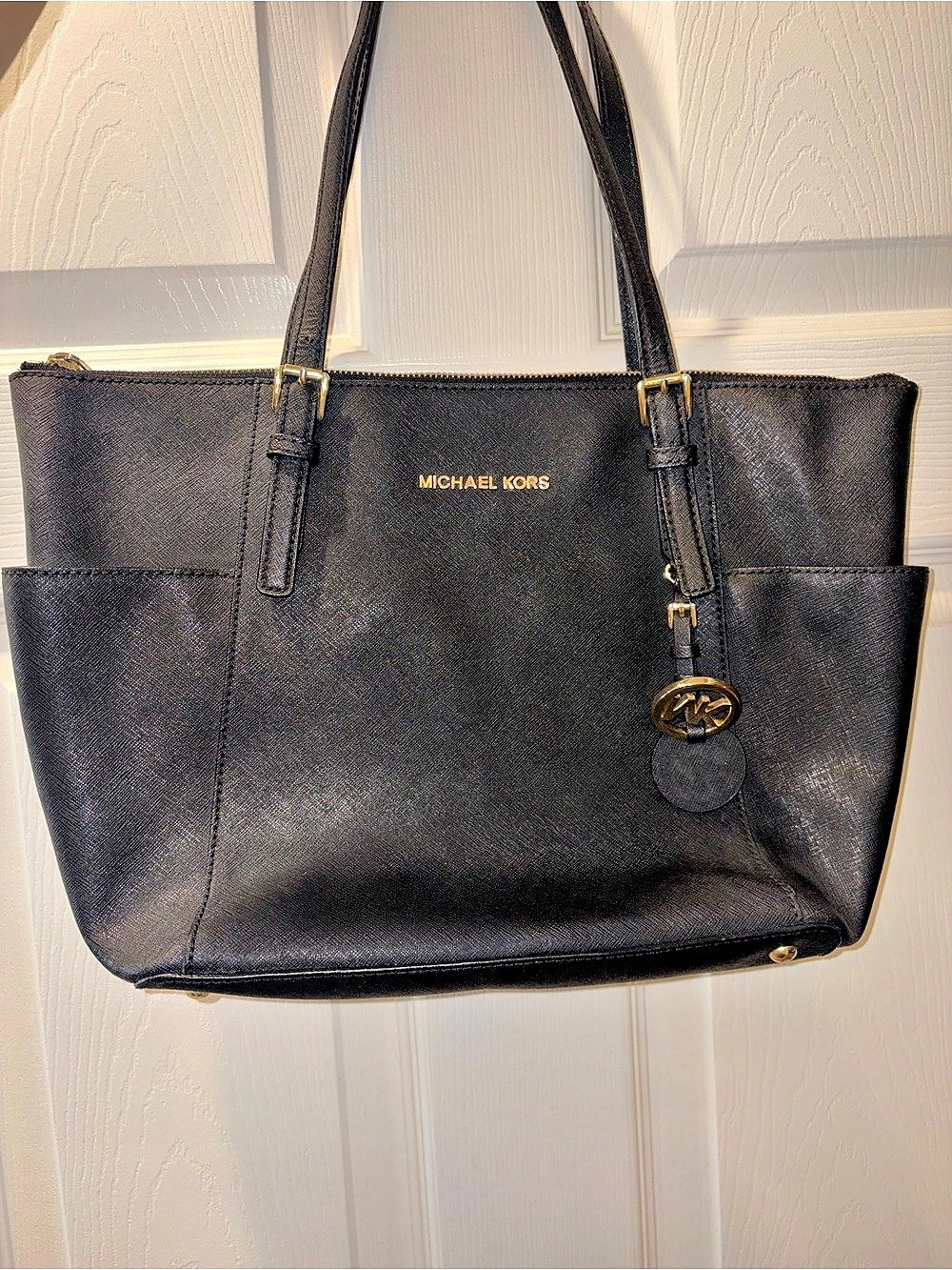Michael Kors Charlotte Large Saffiano Leather Top-Zip Tote Bag